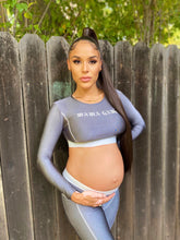 Available now! Ships ASAP! Gray and white active set. Both Non and maternity fit