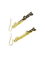 Hanging logo earring